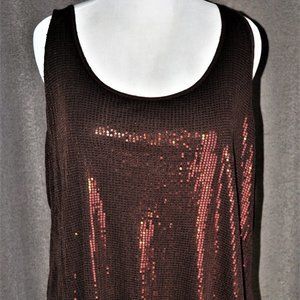 Lane Bryant Brown Sequin Tank Top